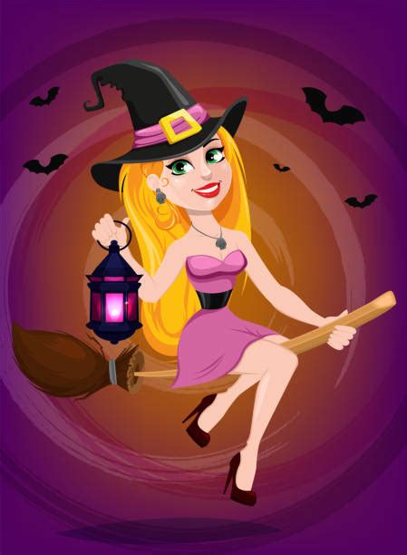 Best Happy Halloween Sexy Witch Cartoons Illustrations Royalty Free