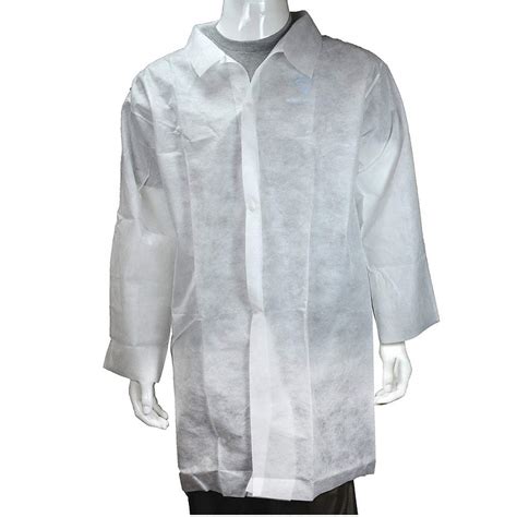 white polypropylene disposable lab coat lightweight material shop