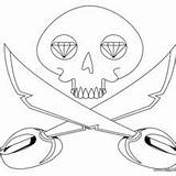 Skull Crossbones Coloring Pirates Skulls Fun Halloween Face Painting sketch template