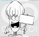 Mascot Paintbrush Holding Sign Outlined Coloring Clipart Vector Cartoon Cory Thoman sketch template