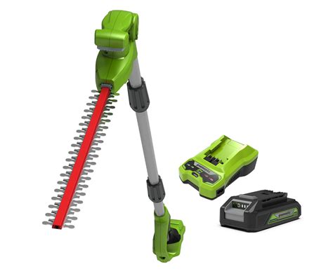 greenworks  cm long reach split shaft cordless hedge trimmer  ah battery charger
