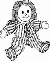 Coloring Pages Doll Ragdoll Kids sketch template