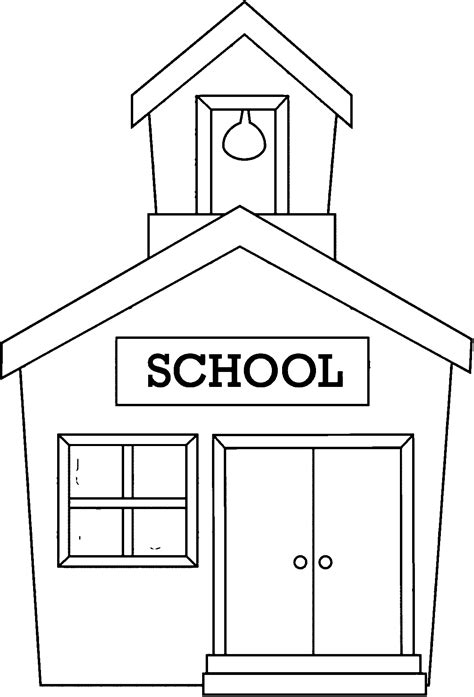 school building coloring page coloring home