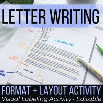 business letter writing format  visual thinking classroom tpt