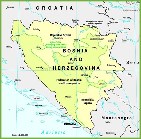 bosnia  herzegovina political map ontheworldmapcom