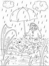 Coloring Rainy Rain Pages Kids Season Drawing Printable Days Girl Nicole 2010 Clipart Sheets Cliparts Nature June Getdrawings Florian Seasons sketch template