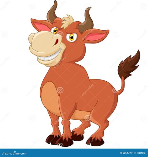 smiling bull mascot illustration  white background stock vector