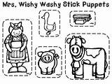 Washy Wishy Mrs Farm Puppets Retelling Tub Activities Preschool Story Visit Stick Craft Kindergarten sketch template