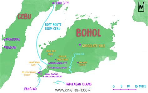tourist spot  bohol map