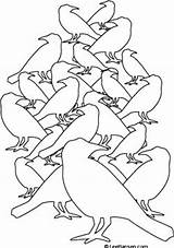 Coloring Birds Flock Pages Crows Bird Leehansen Printable Ravens Sheets Kids Adults Crow Raven sketch template