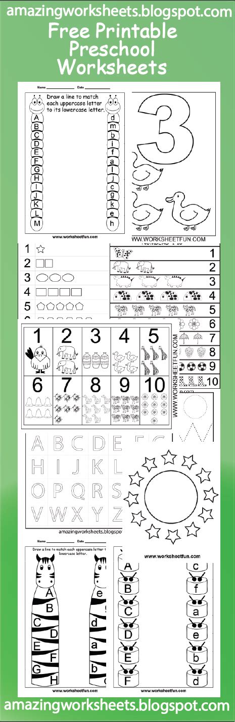 printable preschool worksheets printable worksheets pinterest
