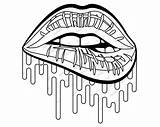Lips Dripping Biting Drip Bleeding Lgbt Nonbinary Melanin Bisexual sketch template