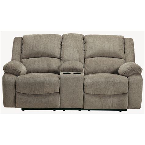 signature design  ashley draycoll double reclining power loveseat  console vandrie home