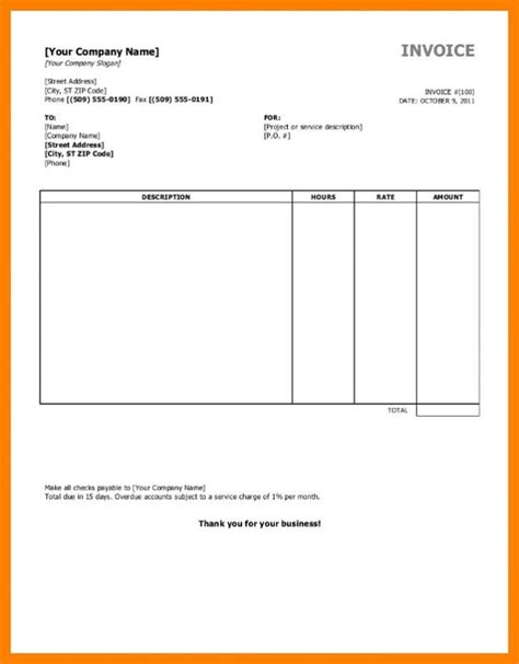 printable blank invoice templates template business invoice