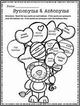 Antonyms Synonyms Teacherspayteachers Grade Activities First Synonym Worksheet Express Education Color sketch template
