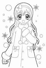 Coloring Anime Pages Girl Kawaii Beautiful Printable Kids sketch template