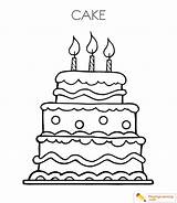 Cake Coloring Birthday Pages Kids Sheet Date sketch template