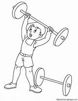 Coloring Lifting Weight Pages Kids sketch template