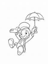Cricket Coloring Pages Jiminy Pinocchio Color Disney Character Bulkcolor Getcolorings Print Search Printable sketch template
