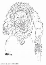 Werewolf Colouring Werewolves sketch template