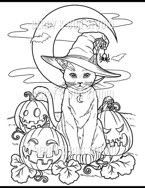 adult coloring page halloween coloring page illustration coloring