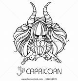 Capricorn Coloring Astrology Chibi Zodiac Designlooter Sign 07kb 470px sketch template