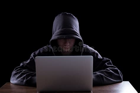 anonymous hacker   dark stock image image  network phishing