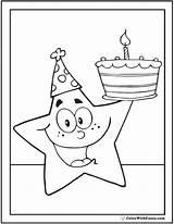 Birthday Coloring Pages Kids Cake Dinosaur Star Happy Printable Color Minion Getcolorings Getdrawings Hat sketch template