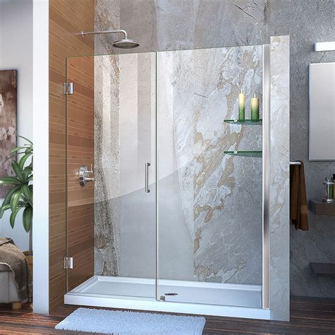 dreamline unidoor        frameless hinged pivot shower door  chrome wit