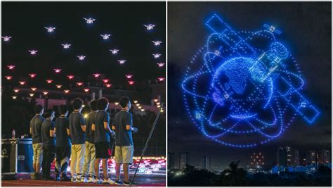 drones create spectacular record breaking light show  china guinness world records
