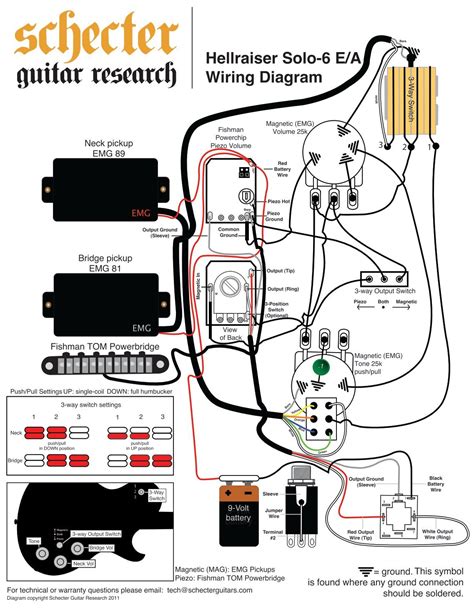 emg guitar wiring diagram  humbuckers