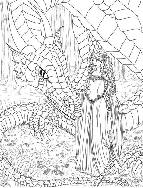 dragon  princess coloring page dragon coloring page fairy