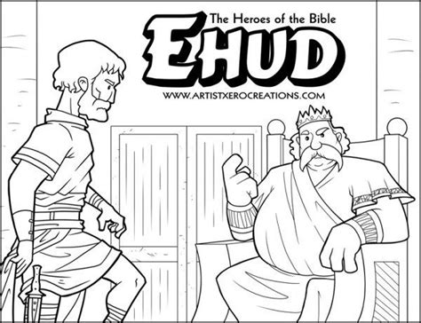 bible judges ehud coloring sheet sketch coloring page