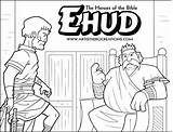 Ehud Judges Handed Eglon Crafts Israelites Moabites Assassin sketch template