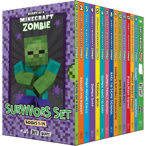 diary   minecraft zombie survivors books   diy diary box set