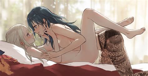Rule 34 2girls Areolae Bed Blush Breasts Byleth Fire Emblem Byleth