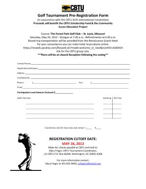 golf tournament registration form template word fill
