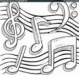 Music Notes Coloring Pages Note Musical Sketch Drawing Printable Vector Doodle Treble Clef Line Border Stock Symbol Colouring Staff Sheets sketch template
