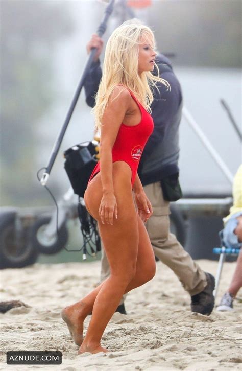 Lily James Sexy Transforms Into Baywatch Icon Pamela Anderson On Set In