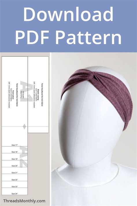 printable headband template  sewing pattern easy diy