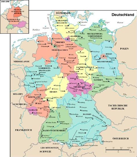 Karte Von Deutschland Stadt Regionalen Politisch