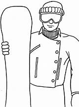 Coloring Pages Snowboarding Printable Snowboard sketch template