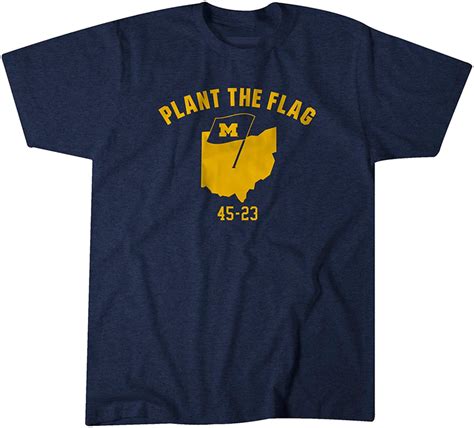 michigan football plant  flag tee shirt