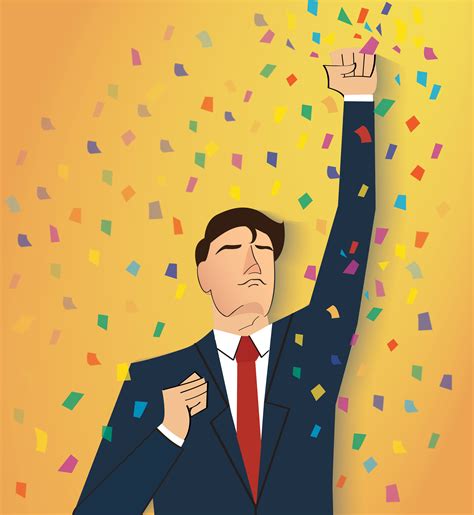 businessman celebrating  successful achievement business concept illustration  vector