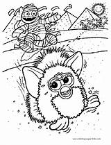 Furby Coloring Pages Cartoon Furbies Color Kids Printable Character Sheets Print Characters Books Book Found Choose Board Tweet Cartoons sketch template