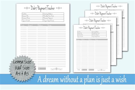 debt tracker printable debt payoff tracker debt  debt etsy debt