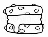 Cream Ice Draw Sandwhich Sandwich Step Dragoart Color sketch template