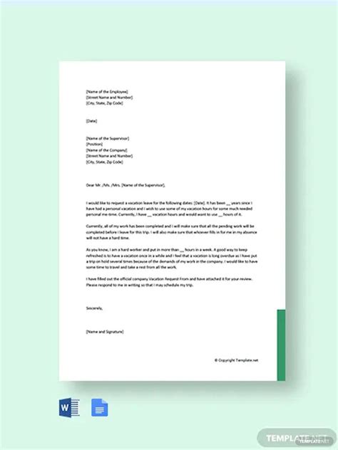 maternity leave request letter template google docs word zohal