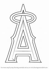 Logo Angels Anaheim Angeles Los Draw Mlb Drawing Logos Step Logodix Sports  sketch template