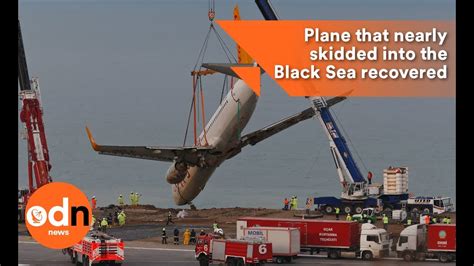 plane   skidded   black sea recovered youtube